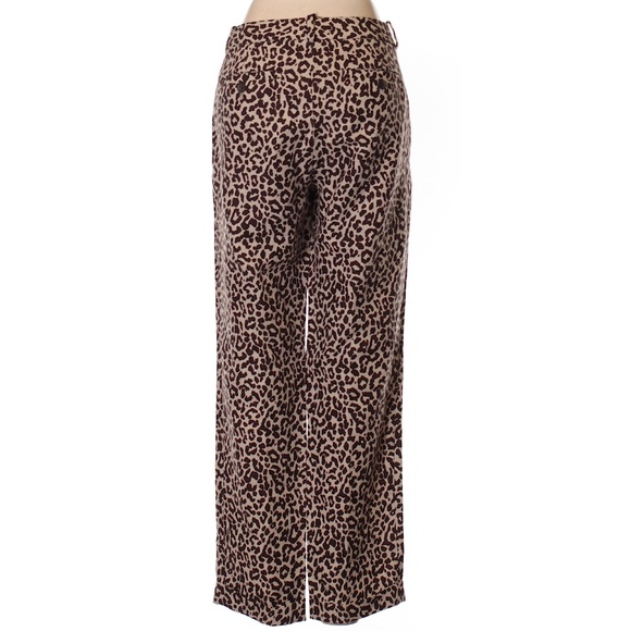 J.CREW 100% Linen Cheetah Capri Cuffed Ankle Pants - Picture 3 of 5